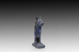 An Ancient Egyptian Lapis Lazuli Lotus Amulet Height: Approximately 4.3cm