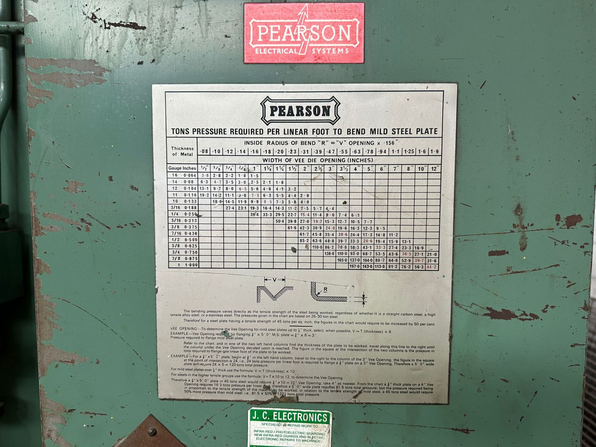 Pearson Hydraulic Press Brake- 155 Ton Capacity with Light Guards- 3700mm Bed - Image 3 of 5