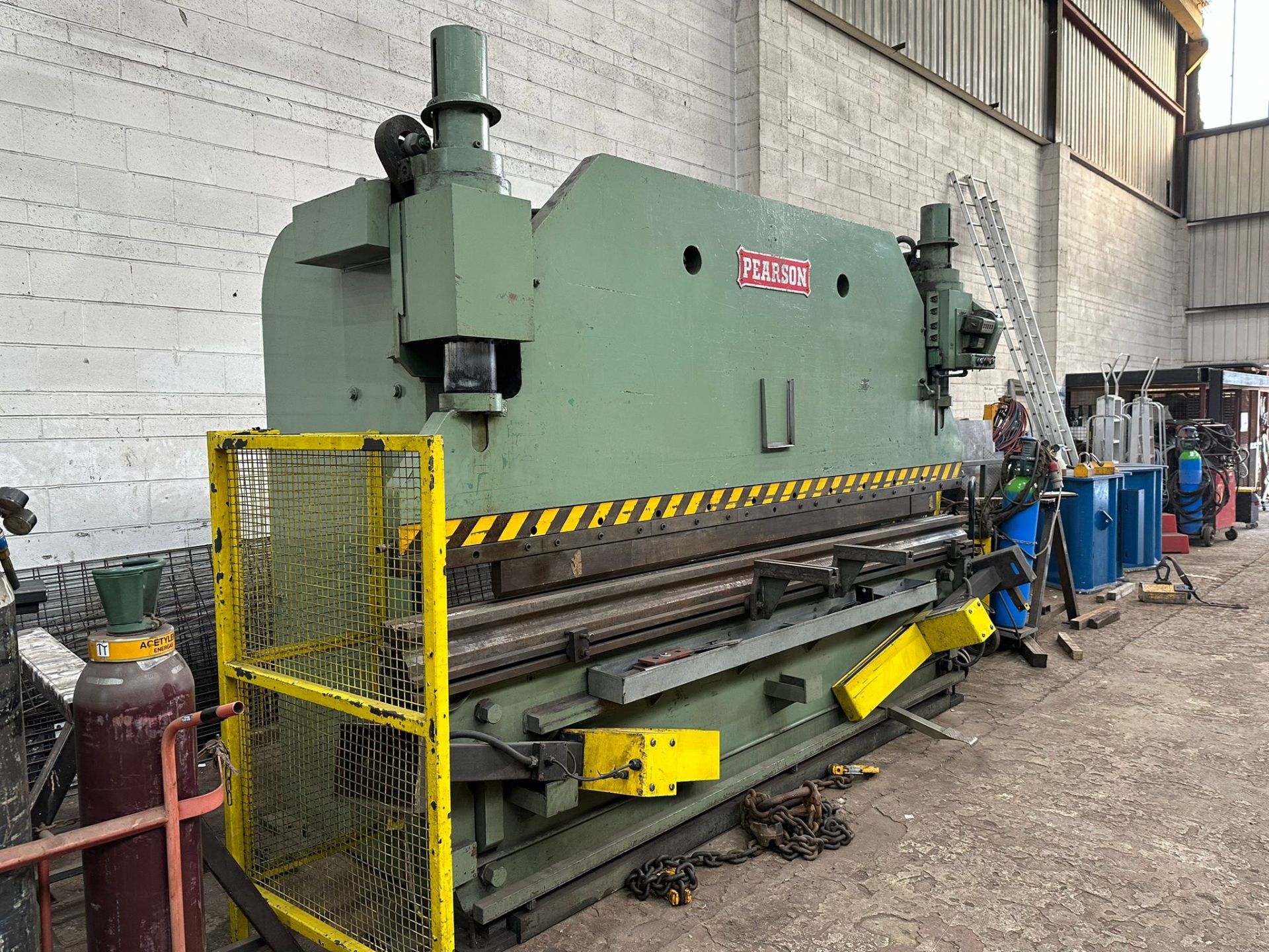 Pearson Hydraulic Press Brake- 155 Ton Capacity with Light Guards- 3700mm Bed