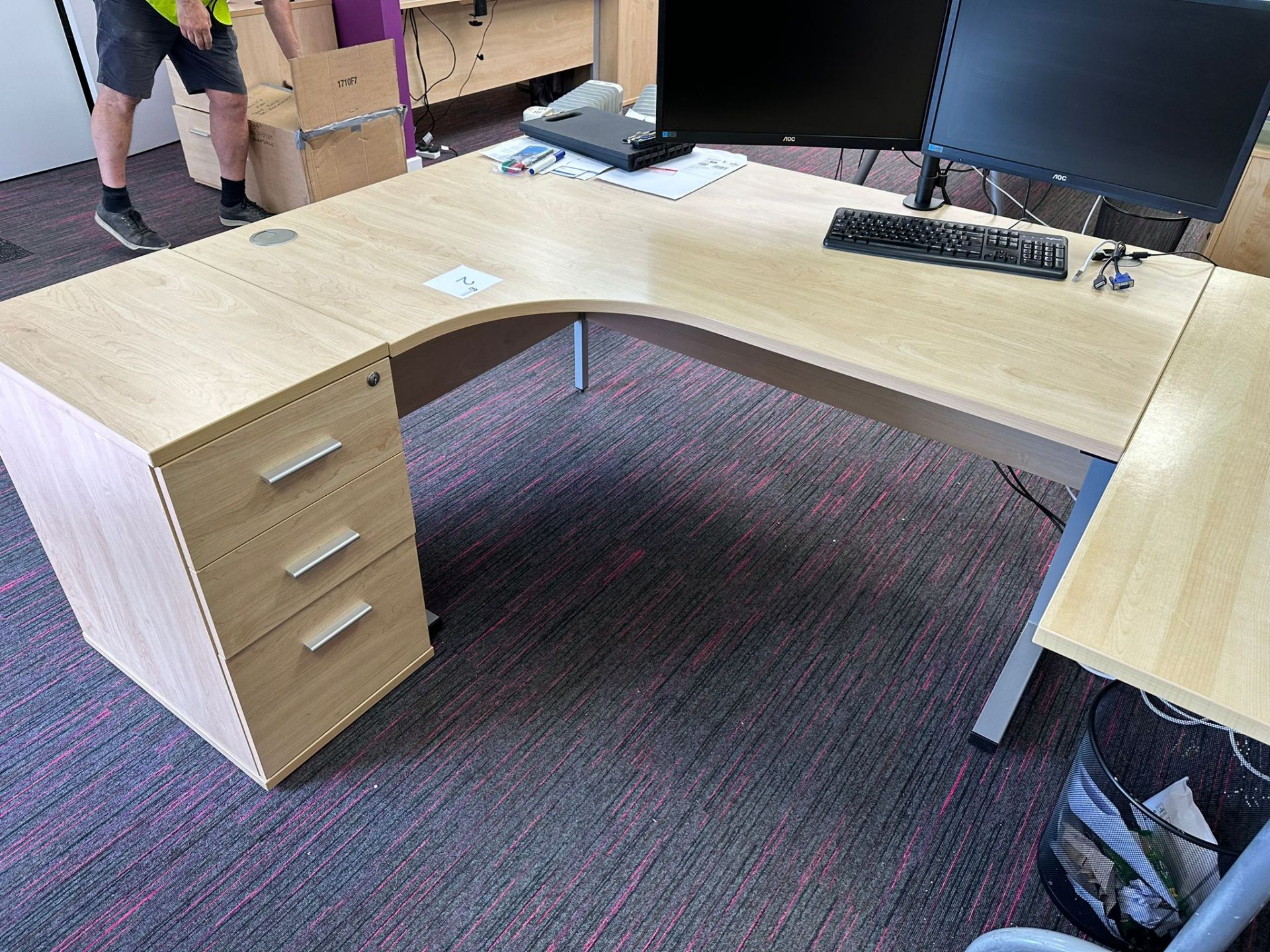 Corner Desk Pedastal Drawers & Table- 1200 X 1600 - Image 2 of 2