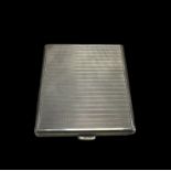 A silver cigarette case with 1931 Birmingham hallmarks. Dimension 83mm x 95mm and weight 130g approx
