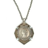 A ‘Victoria Swimming Club Birmingham 1884’ hallmarked silver swimming medal by David Hollander & Son