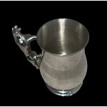 Pewter tankard with Jaguar handle.