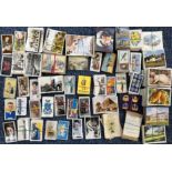 Collection of cigarette cards in sets?/part sets, partially sorted, in mixed condition, with