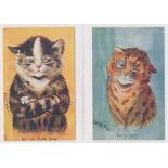 Louis Wain – Faulkner’s postcards with “I Won’t” (x2), “Down with mice I say!”, “I’ll draw your