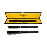 Range of 3 Waterman fountain pens, one boxed with 18ct gold nib, one with 14ct gold nib and one