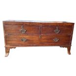 19th Century chest of drawers, likely cut down, width 107cm, depth 35cm, height 55cm.