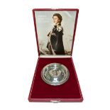 Cased hallmarked silver Queen Elizabeth II commemorative dish. The Royal Lineage limited edition