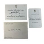 An invitation to a Buffet Supper at Windsor Castle. Sent by The Master of the Household on