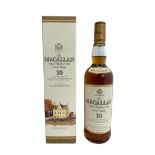 The Macallan Single Highland Malt Scotch whisky 10-year-old in presentation box. 70cl / 40% abv.
