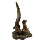 Laurence Broderick (British, b.1935) Bronze of an otter - 'Teko Marquette', limited edition number