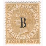 British PO’s in Siam. 1883-4 2c pale rose and 4c brown. M (SG 15 and 17) Cat £175