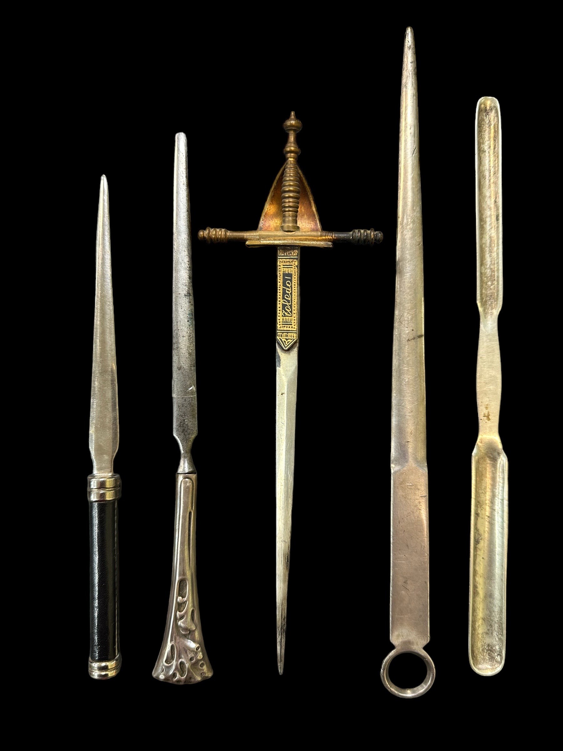 4 letter openers including a vintage Spanish Toledo sword handle letter opener, a Mappin & Webb - Image 2 of 2