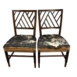 Interesting pair of anglo-japanese low chairs, height 75cm.