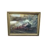 Philip D Hawkins. Beechwood Tunnel featuring LMS maroon 1167 locomotive framed print, excellent in
