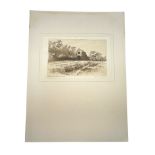 Charles Dickens (20th Century Etcher) ‘The Sale House Gleave Abbey’, dry point etching, signed in