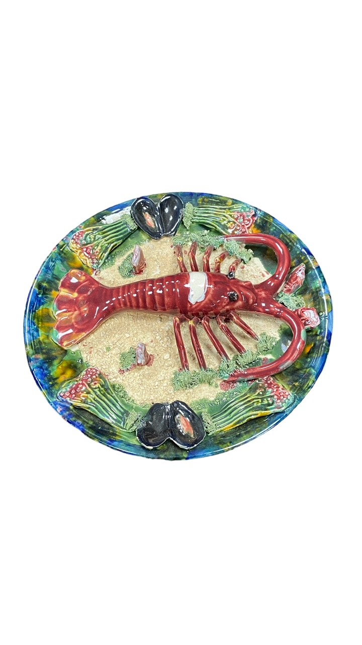 Two Majolica dishes - a crab and a lobster. - Image 4 of 7
