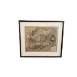 A 17th/18th century detailed map of the home counties, hand coloured engraved map. ‘Warwicum,