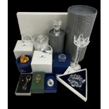 A number of Swarovski crystal items. Includes 2 candleholders (7600 NR 137 000, and 7600 NR 109 000)