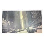 Steve Pool (British) – NYC 13’ large format Giclee reproduction of a New York street. Signed S. A .R