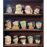 Royal Doulton character jugs (14) with Rip Van Winkle D6438, Mae West D6688, Jimmy Durante D6708,