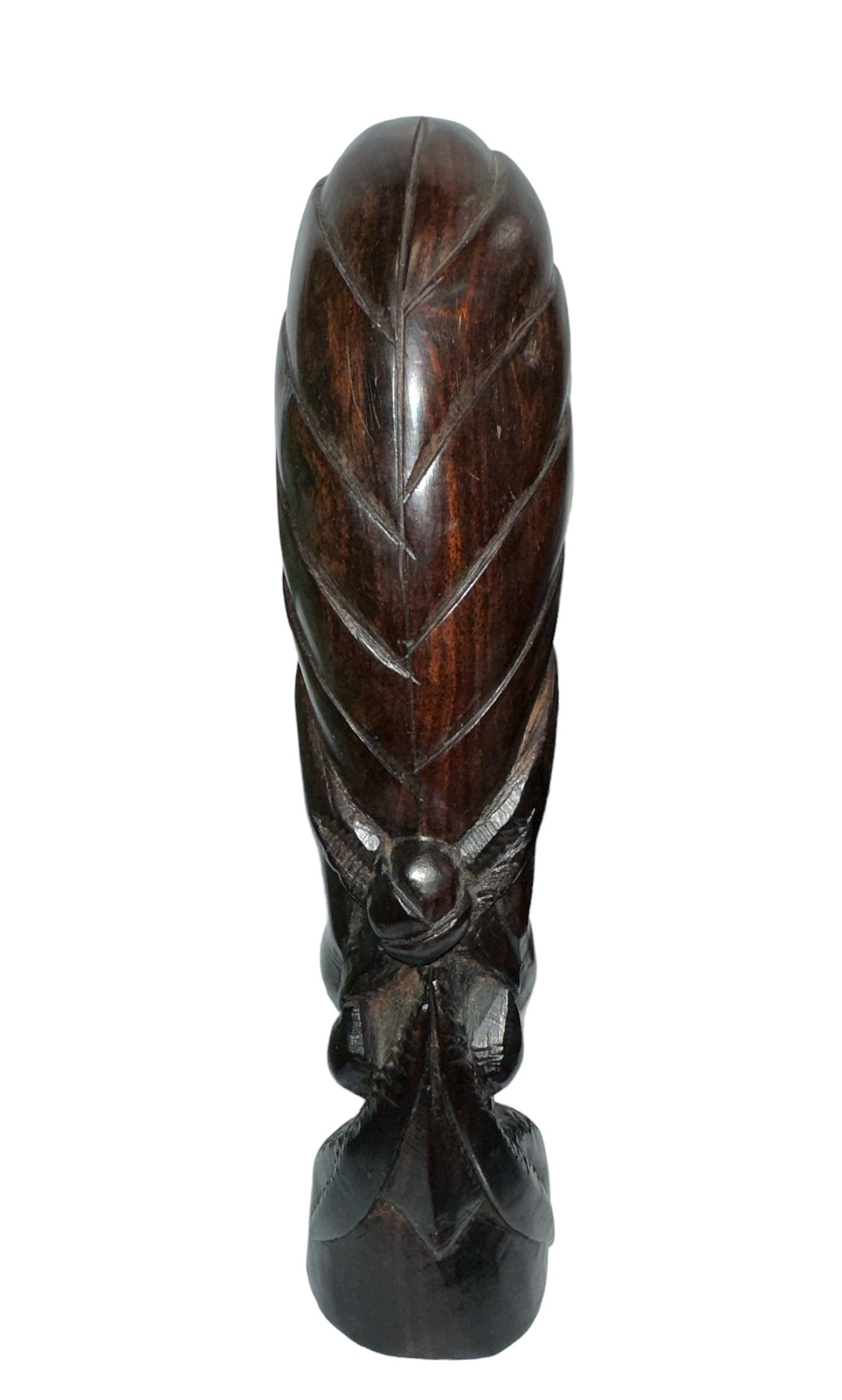 A standing African carved wooden sculpture in the shape of a woman’s head with a phallic design - Image 4 of 4