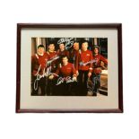 Star Trek - A cast-autographed photo from sci-fi sequel Star Trek V: The Final Frontier. The photo