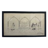 An ink drawing supposedly by Alexander Thynn (7th Marquee of Bath), the drawing is of a comical
