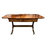 Early 19th Century mahogany 2-drawer sofa table, width 109cm extending to 161cm, depth 70.5cm,