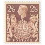 Great Britain. 1939 2/6d brown “gashed diadem”, UM. (SG 476ab) Cat £190