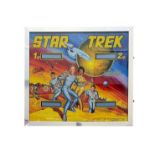 An original 1970’s Bally Pinball Machine front panel glass, taken from a Star Trek pinball