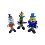 Three Murano Glass studio glass clowns (3)