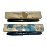 Pair of boxed Conway Stewart lever fill fountain pens, both with 14ct gold nibs. Qty 2