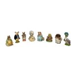 Beswick Beatrix Potter range of 8 figures with Jemima Puddleduck, Tailor of Gloucester, Mr Jeremy