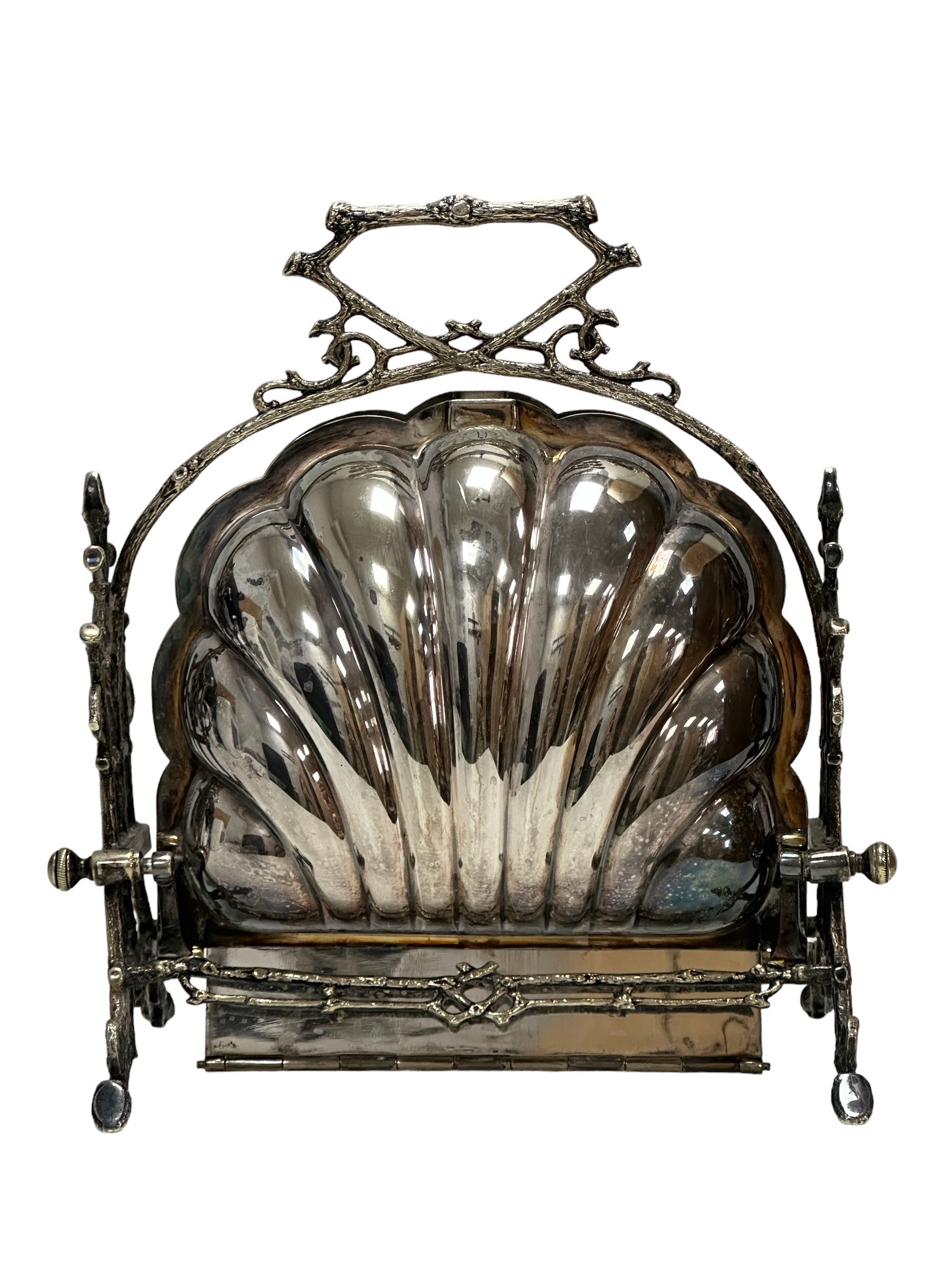 A Victorian silver plated clam shell muffin warmer by the Fenton Brothers of Sheffield. Laurel - Image 3 of 4