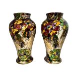 Pair of Royal Winton art deco Grimwades carnation lustre ware vases. Stamped to base Royal Winton