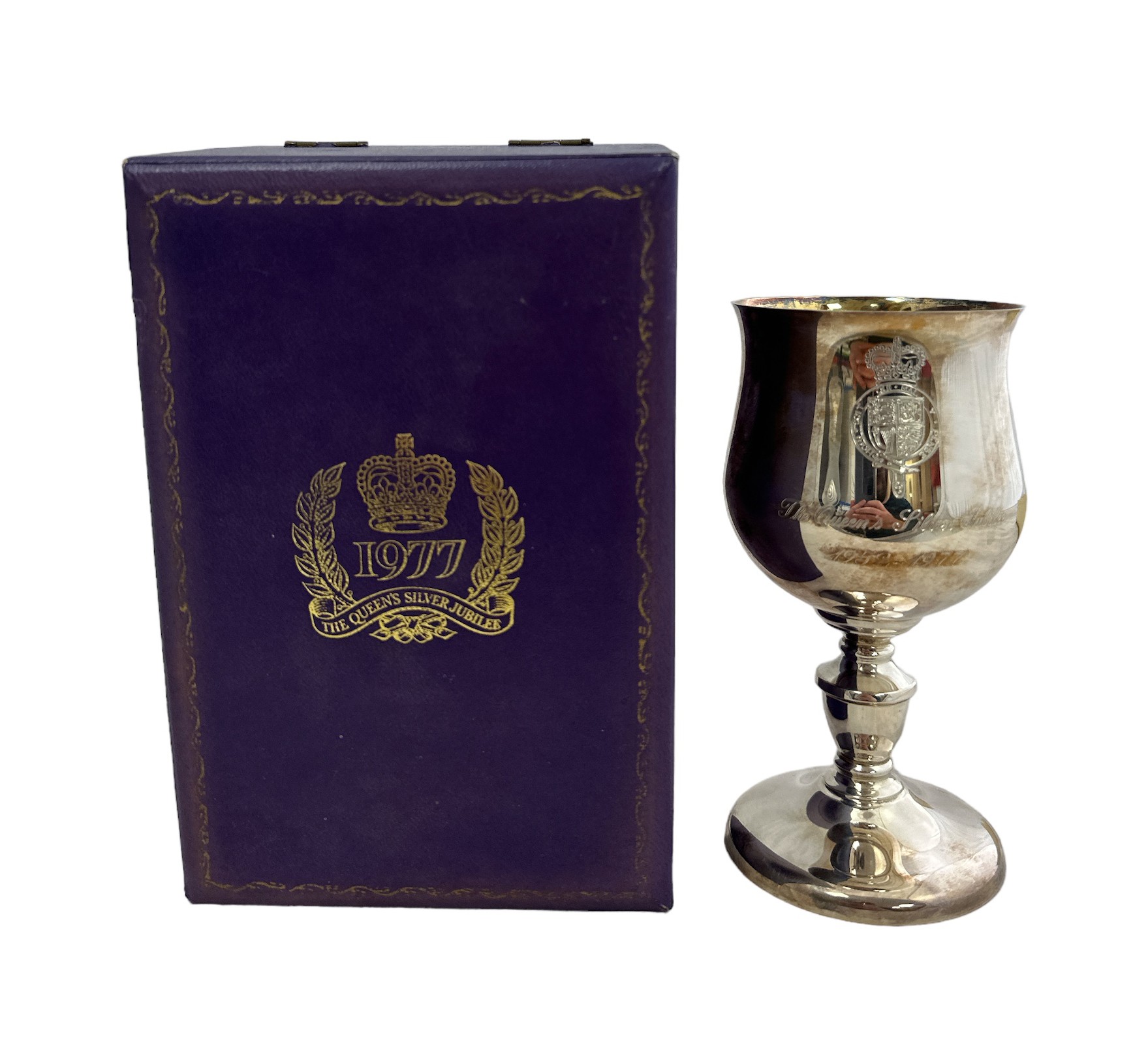Queens Silver Jubilee silver goblet by A.T Cannon Ltd Birmingham, limited edition no.256 of 1,000,