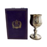 Queens Silver Jubilee silver goblet by A.T Cannon Ltd Birmingham, limited edition no.256 of 1,000,