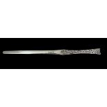 A 20th Century silver letter opener by Graham Watling, 1972 London. Length 24cm, weight 54g approx