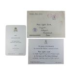 An invitation to a Buffet Supper at Windsor Castle. Sent on behalf of HM Queen Elizabeth II by The