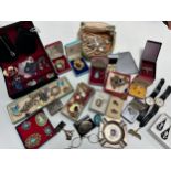 Some silver jewellery, costume jewellery and other items including a ring stamped 9ct and silver,