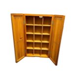 Pine Wooden watch cabinet. Space for 15 watches, including 14 little hooks on folding doors.