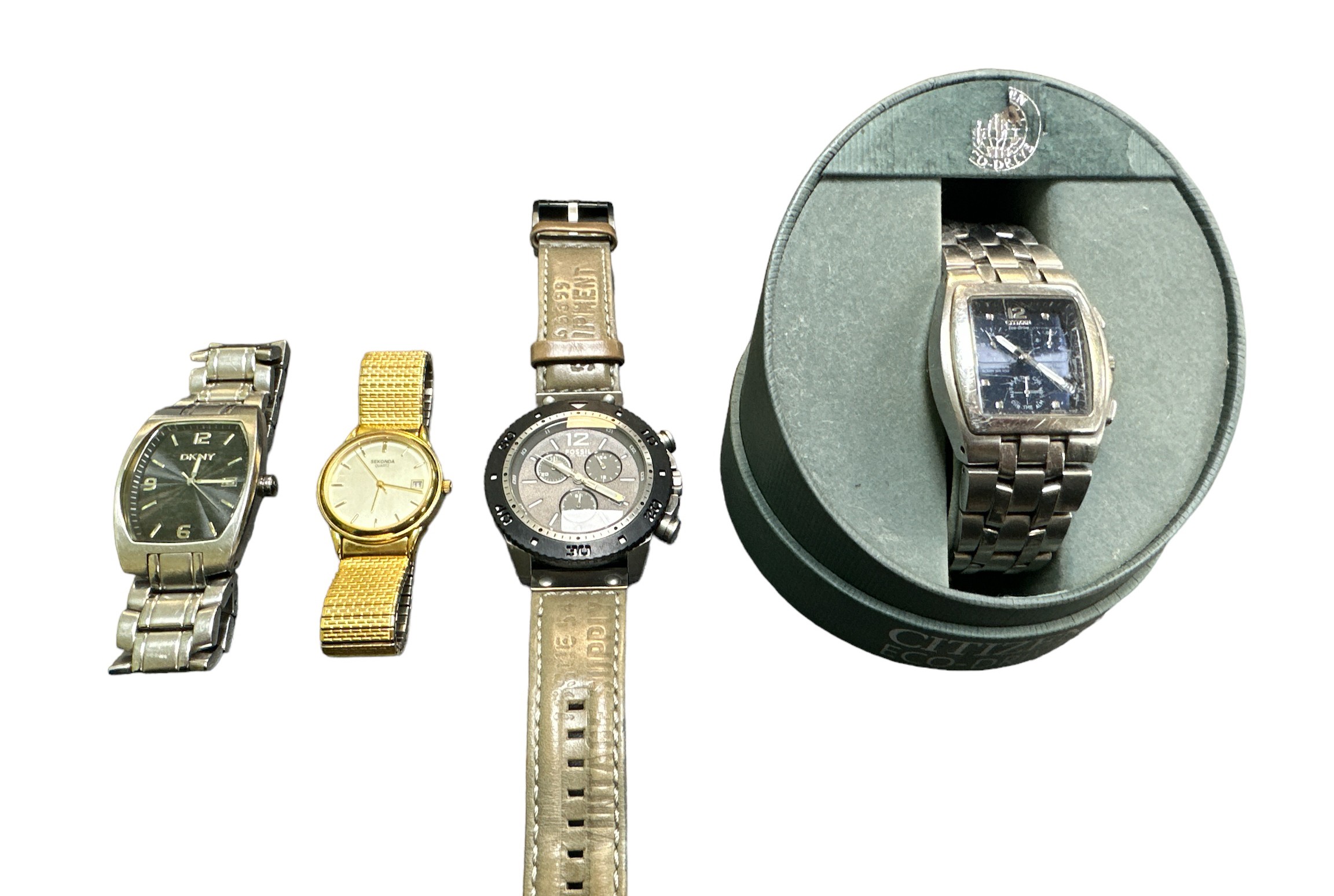Selection of various watches (4) to include; a boxed Citizen Eco-Drive Chronograph (Model No.
