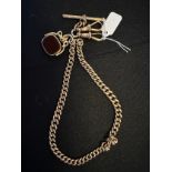 9ct gold double Albert chain and Fob, total weight 48.07g.