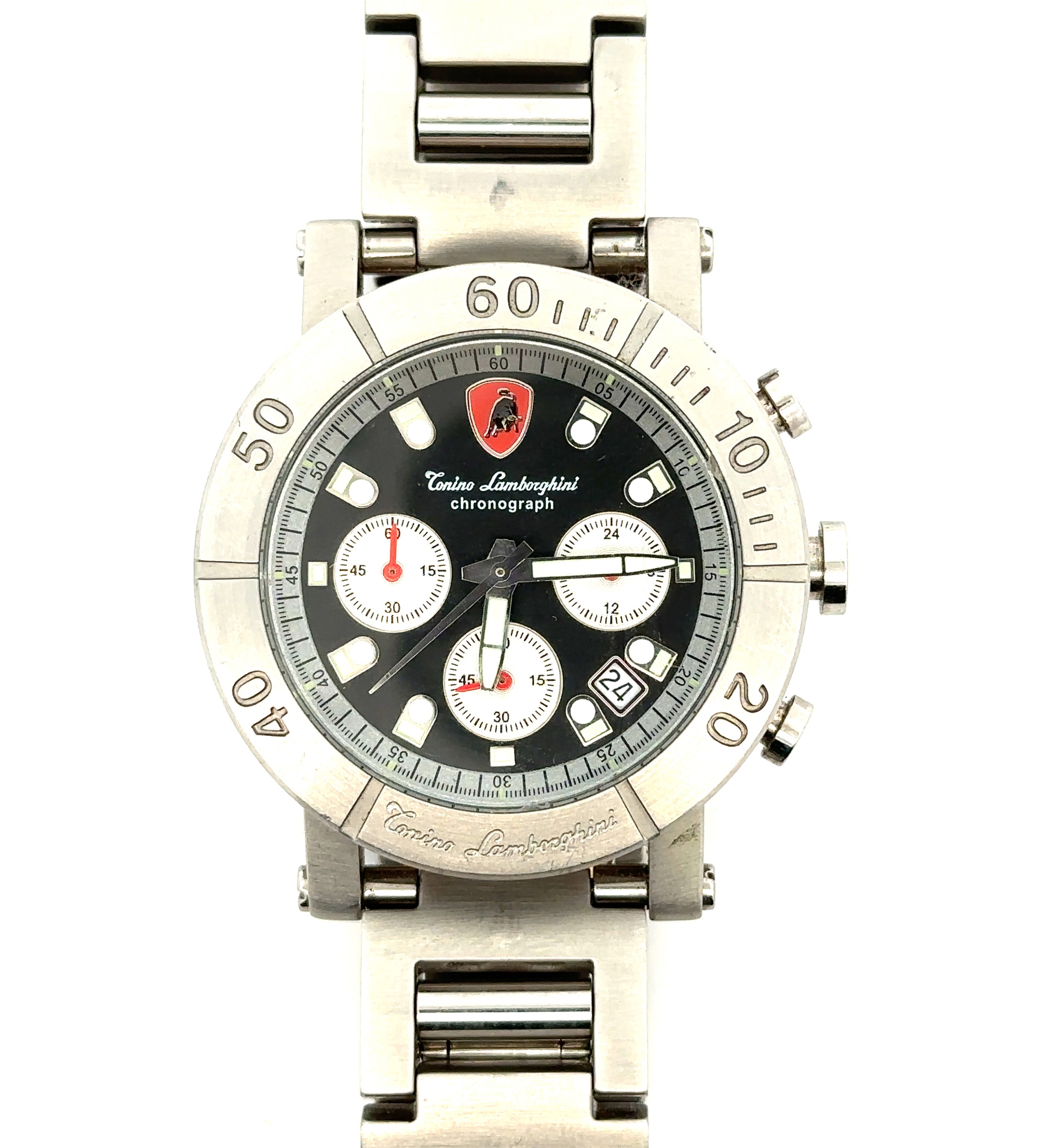 A Tonino Lamborghini Chronograph stainless steel watch, with three subsidiary dials. Reverse - Image 2 of 2