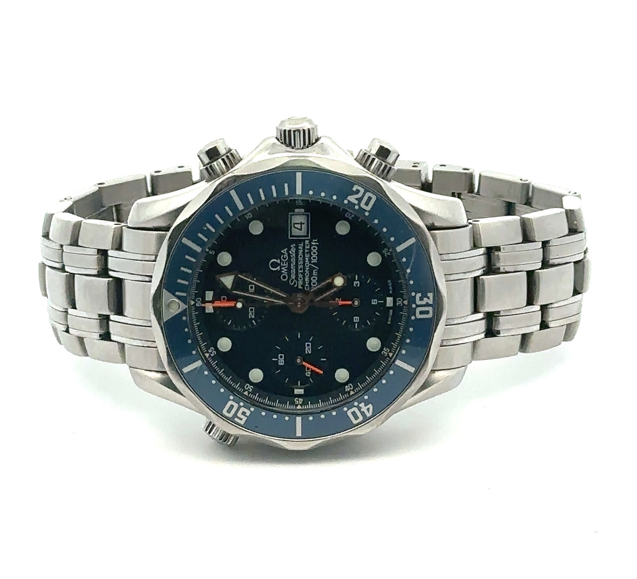 2005 Omega Seamaster 300 Chronograph automatic wristwatch, box papers and booklets & spare link,