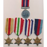 Second World War – Medal group including The War Medal, The France and Germany Star, The Italy Star,