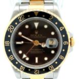 1991 Rolex GMT Oyster Perpetual wristwatch, 18k gold & steel, spare link included, complete with box