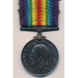 First World War – Daniel Phillips - British War Medal to 28315 GNR D. PHILLIPS R.A. With ribbon.