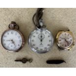 A Smiths pocket watch, approx 52mm in diameter, a silver (800) pocket watch with Cylinder movement